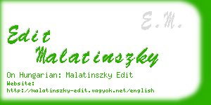 edit malatinszky business card